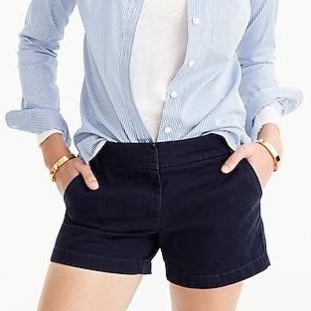J.CREW navy chino shorts